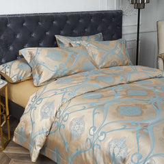 BDS Queen Size Duvet Cover Set Jacquard Top & 100% Cotton Inside