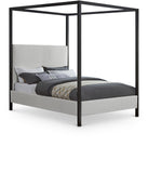 James Contemporary Canopy Bed with Elegant Padded Headboard and Sturdy Steel Frame for Dreamy Nights