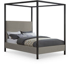 James Contemporary Canopy Bed with Elegant Padded Headboard and Sturdy Steel Frame for Dreamy Nights