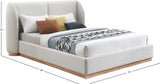 Jardin Wingback Bed - Luxurious Boucle Upholstered Design with Natural Oak Finish for Modern Elegance