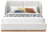 Jardin Wingback Bed - Luxurious Boucle Upholstered Design with Natural Oak Finish for Modern Elegance