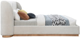 Jardin Wingback Bed - Luxurious Boucle Upholstered Design with Natural Oak Finish for Modern Elegance