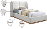 Jardin Wingback Bed - Luxurious Boucle Upholstered Design with Natural Oak Finish for Modern Elegance
