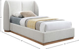 Jardin Wingback Bed - Luxurious Boucle Upholstered Design with Natural Oak Finish for Modern Elegance