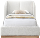 Jardin Wingback Bed - Luxurious Boucle Upholstered Design with Natural Oak Finish for Modern Elegance