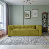 Johnston Olive Green Velvet Sofa