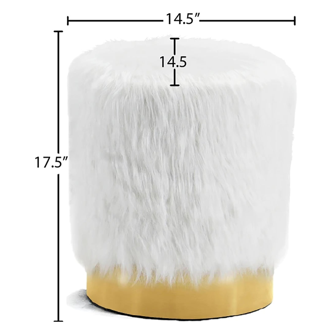 Joy Faux Fur Ottoman | Stool