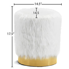 Joy Faux Fur Ottoman | Stool