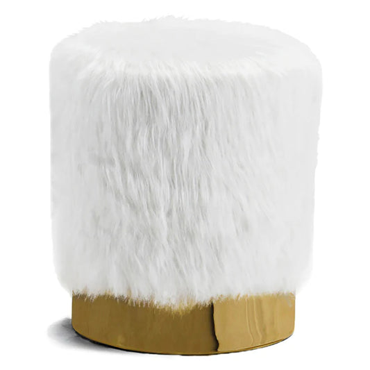 Joy Faux Fur Ottoman | Stool