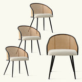 Dwen & Jules 46" Round Rattan Dining Table Set for 4 (5-Piece)