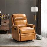 Louise Genuine Leather Swivel Rocker Recliner CAMEL