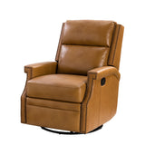 Louise Genuine Leather Swivel Rocker Recliner CAMEL