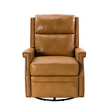 Louise Genuine Leather Swivel Rocker Recliner CAMEL