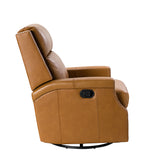 Louise Genuine Leather Swivel Rocker Recliner CAMEL