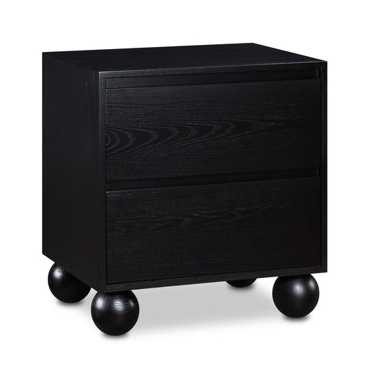 Kent Night Stand - Sleek Ash Wood Design with Elegant Ball Legs for a Timeless Bedroom Upgrade