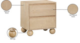 Kent Night Stand - Sleek Ash Wood Design with Elegant Ball Legs for a Timeless Bedroom Upgrade