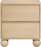 Kent Night Stand - Sleek Ash Wood Design with Elegant Ball Legs for a Timeless Bedroom Upgrade