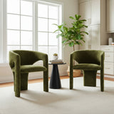 Khloe Modern Chenille Dining Chair with Arms (Set of 4)