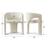Khloe Modern Chenille Dining Chair with Arms (Set of 2)