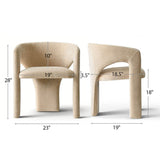 Khloe Modern Chenille Dining Chair with Arms (1-Piece)
