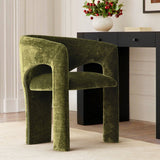 Khloe Modern Chenille Dining Chair with Arms (1-Piece)