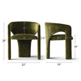 Khloe Modern Chenille Dining Chair with Arms (1-Piece)