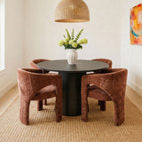 Khloe Modern Chenille Dining Chair with Arms (Set of 2)