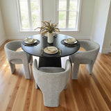 Khloe Modern Chenille Dining Chair with Arms (Set of 6)