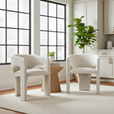 Khloe Modern Chenille Dining Chair with Arms (Set of 6)