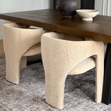 Khloe Modern Chenille Dining Chair with Arms (1-Piece)