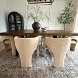 Khloe Modern Chenille Dining Chair with Arms (1-Piece)
