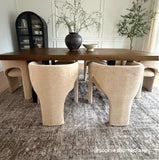 Khloe Modern Chenille Dining Chair with Arms (Set of 4)