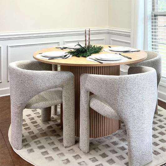 Khloe Modern Chenille Dining Chair with Arms (1-Piece)
