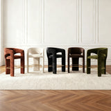 Khloe 24.5" Modern Gold Chenille Counter Stool with Arms (Set of 4)