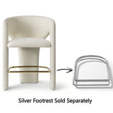 Khloe 24.5" Modern Gold Chenille Counter Stool with Arms (Set of 4)