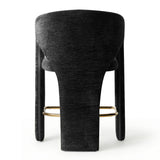 Khloe 24.5" Modern Gold Chenille Counter Stool with Arms (Set of 2)