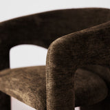 Khloe 24.5" Modern Gold Chenille Counter Stool with Arms (Set of 2)