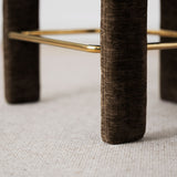 Khloe 24.5" Modern Gold Chenille Counter Stool with Arms (Set of 2)