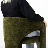 Khloe 24.5" Modern Gold Chenille Counter Stool with Arms (Set of 4)