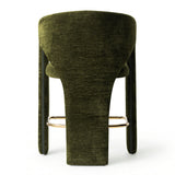 Khloe 24.5" Modern Gold Chenille Counter Stool with Arms (Set of 4)