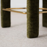 Khloe 24.5" Modern Gold Chenille Counter Stool with Arms (Set of 4)