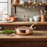 Mauviel M'Heritage M'250 B 10-Piece Cookware Set, Brass Handles