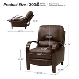 Melisa Genuine Leather Manual Recliner