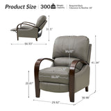 Melisa Genuine Leather Manual Recliner