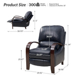 Melisa Genuine Leather Manual Recliner