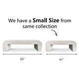 Lily 60" Modern Beige Boucle Waterfall Bench