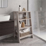 Tuhome St. Lucia Linen Cabinet with Single Door, Two Interior Shelves, Two Open Shelves, Tall Slim Storage Organizer for Towels, Toiletries, and Home Essentials, Modern Space-Saving Cabinet