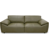Laffey Olive Green Top Grain Leather Sofa