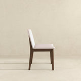 Laura  Beige Linen Solid Wood Dining Chair (Set Of 2)