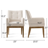 Lawrence Modern Upholstered Dining Chairs with Arms (Set of 2)
